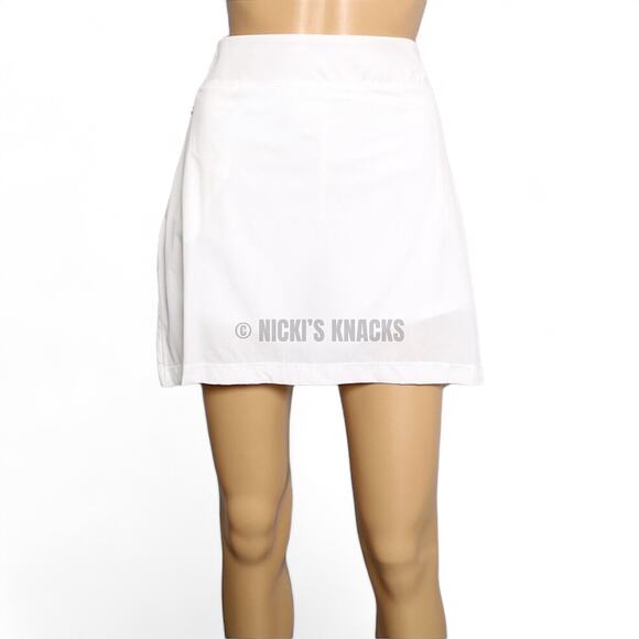 Calvin Klein White Tennis Skort Zip Pockets Stretch Built-In Shorts Size XL - Picture 10 of 12